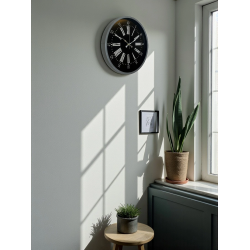 Mey İthalat® 36 cm Dekoratif Gri Duvar Saati