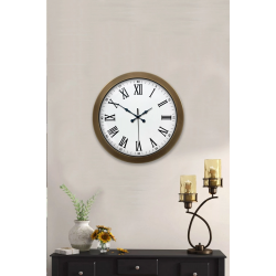 Mey İthalat® 36 cm Eskitme Metal Roma Rakamlı Duvar Saati