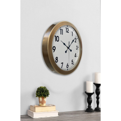 Mey İthalat® 36 cm Eskitme Metal Standart Duvar Saati