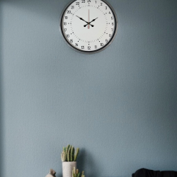 Mey İthalat® 36 Cm Gri 24 Saat Göstergeli Özel Tasarım Duvar Saati