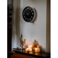 Mey İthalat® 36 Cm Gri Arapça Rakamlı Duvar Saati