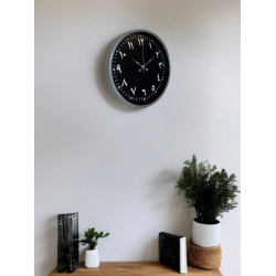 Mey İthalat® 36 Cm Gri Arapça Rakamlı Duvar Saati