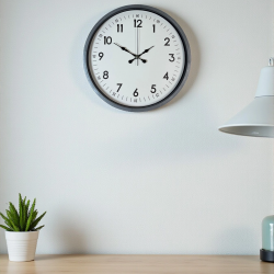 Mey İthalat® 36 Cm Gri Dekoratif Duvar Saati