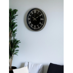 Mey İthalat® 36 Cm Gri Roma Rakamlı Zarif Duvar Saati