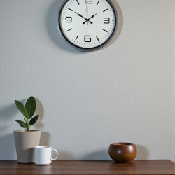 Mey İthalat® 36 Cm Gri Standart Dekoratif Duvar Saati