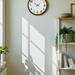 Mey İthalat® 36 Cm Kahverengi Çocuk Odası Duvar Saati