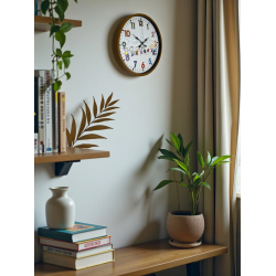 Mey İthalat® 36 Cm Kahverengi Çocuk Odası Duvar Saati