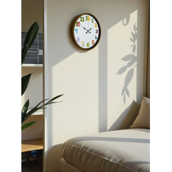 Mey İthalat® 36 Cm Kahverengi Çocuk Odası Duvar Saati