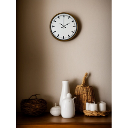 Mey İthalat® 36 Cm Kahverengi Dekoratif Şık Duvar Saati