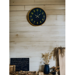 Mey İthalat® 36 Cm Kahverengi Gold Rakamlı Duvar Saati