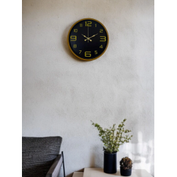 Mey İthalat® 36 Cm Kahverengi Gold Rakamlı Duvar Saati