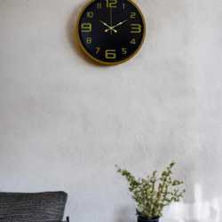 Mey İthalat® 36 Cm Kahverengi Gold Rakamlı Duvar Saati