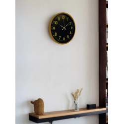 Mey İthalat® 36 Cm Kahverengi Gold Rakamlı Duvar Saati