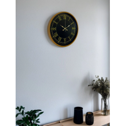 Mey İthalat® 36 Cm Kahverengi Gold Roma Rakamlı Duvar Saati