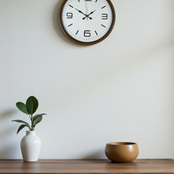 Mey İthalat® 36 Cm Kahverengi Modern Dekoratif Duvar Saati