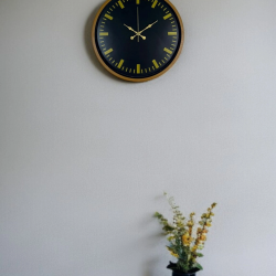 Mey İthalat® 36 Cm Kahverengi Modern Duvar Saati