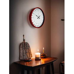 Mey İthalat® 36 Cm Kırmızı 24 Saat Göstergeli Özel Tasarım Duvar Saati