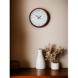 Mey İthalat® 36 Cm Kırmızı 24 Saat Göstergeli Özel Tasarım Duvar Saati