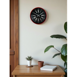 Mey İthalat® 36 Cm Kırmızı Asil Duvar Saati