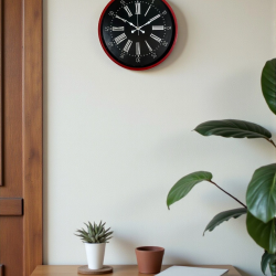 Mey İthalat® 36 Cm Kırmızı Asil Duvar Saati