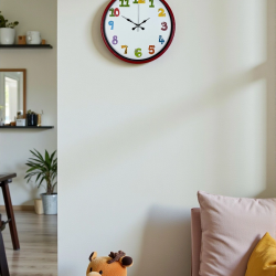 Mey İthalat® 36 Cm Kırmızı Çocuk Odası Duvar Saati
