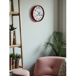 Mey İthalat® 36 Cm Kırmızı Çocuk Odası Duvar Saati