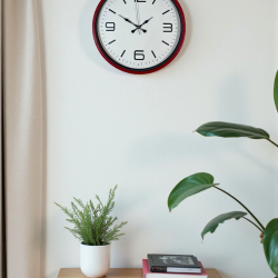 Mey İthalat® 36 Cm Kırmızı Modern Dekoratif Duvar Saati