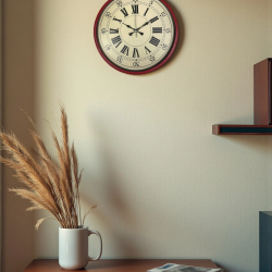 Mey İthalat® 36 Cm Kırmızı Retro Duvar Saati