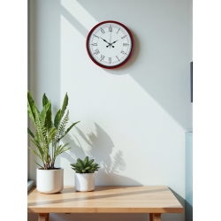 Mey İthalat® 36 Cm Kırmızı Roma Rakamlı Duvar Saati