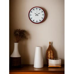 Mey İthalat® 36 Cm Kırmızı Sade Dekoratif Duvar Saati