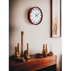 Mey İthalat® 36 Cm Kırmızı Sade Dekoratif Duvar Saati