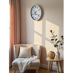 Mey İthalat® 36 Cm Krem Çocuk Odası Duvar Saati