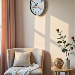 Mey İthalat® 36 Cm Krem Çocuk Odası Duvar Saati