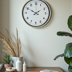 Mey İthalat® 36 Cm Krem Dekoratif Duvar Saati