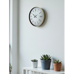 Mey İthalat® 36 Cm Krem Dekoratif Duvar Saati