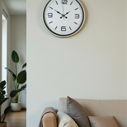 Mey İthalat® 36 Cm Krem Modern Dekoratif Duvar Saati