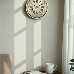 Mey İthalat® 36 Cm Krem Retro Tasarım Duvar Saati