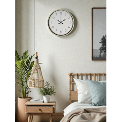 Mey İthalat® 36 Cm Krem Sade Dekoratif Duvar Saati