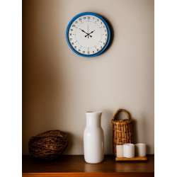 Mey İthalat® 36 Cm Mavi 24 Saat Göstergeli Özel Tasarım Duvar Saati