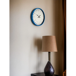 Mey İthalat® 36 Cm Mavi 24 Saat Göstergeli Özel Tasarım Duvar Saati