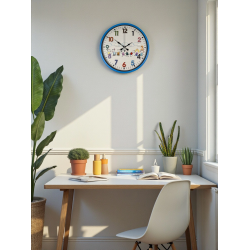 Mey İthalat® 36 Cm Mavi Çocuk Odası Duvar Saati