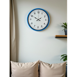 Mey İthalat® 36 Cm Mavi Dekoratif Duvar Saati