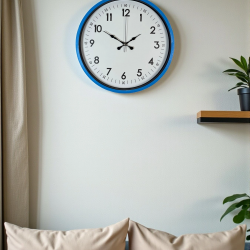 Mey İthalat® 36 Cm Mavi Dekoratif Duvar Saati