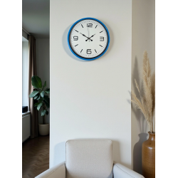 Mey İthalat® 36 Cm Mavi Dekoratif Duvar Saati