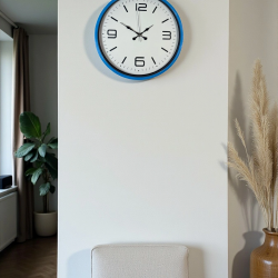 Mey İthalat® 36 Cm Mavi Dekoratif Duvar Saati