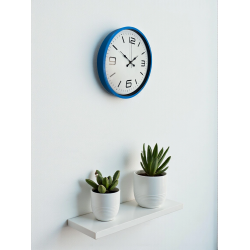 Mey İthalat® 36 Cm Mavi Dekoratif Duvar Saati