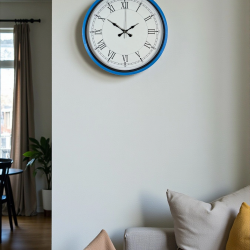 Mey İthalat® 36 Cm Mavi Roma Rakamlı Duvar Saati