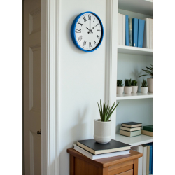 Mey İthalat® 36 Cm Mavi Roma Rakamlı Duvar Saati