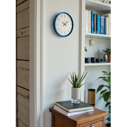 Mey İthalat® 36 Cm Mavi Sade Dekoratif Duvar Saati