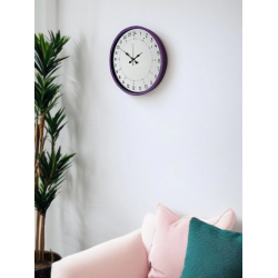 Mey İthalat® 36 Cm Mor 24 Saat Göstergeli Özel Tasarım Duvar Saati